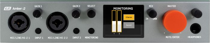 ESI Amber i2 USB-C аудіоінтерфейс, 2-ма входами та 2-ма виходами, студійна якість звуку 24 біт / 192 кГц