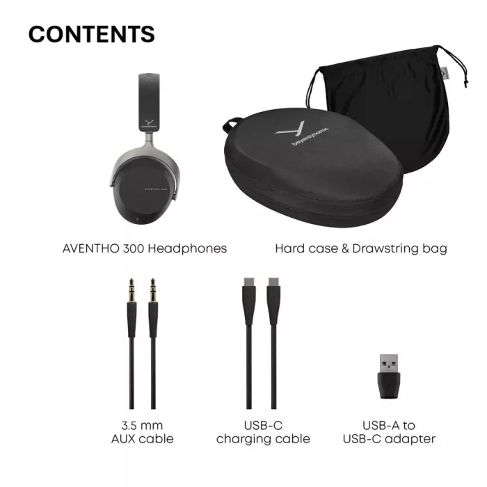 Beyerdynamic Aventho 300 black накладні навушники закритого типу з  bluetooth - шумоподавлення, автономна робота до 50 годин, адаптація до рухів, вага 220 гр