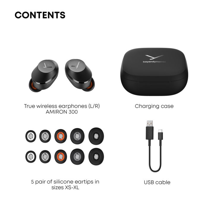 Beyerdynamic Amiron 300 TWS гарнітура In-Ear закритого типу з Bluetooth 5.3, потужними драйверами, системою активного шумоприглушення ANC, до 10год автономної роботи, із зарядним футляром