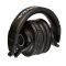 Audio-Technica ATH-M50X моніторні навушники закритого типу; Поворотна на 90 градусів конструкція чашок; Моніторинг одним вухом; Складна конструкция; В комплекті 3 кабелі, 6,3мм. адаптер-джек, чохол для зберігання; Вага 280 г.