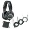 Audio-Technica ATH-M50X моніторні навушники закритого типу; Поворотна на 90 градусів конструкція чашок; Моніторинг одним вухом; Складна конструкция; В комплекті 3 кабелі, 6,3мм. адаптер-джек, чохол для зберігання; Вага 280 г.