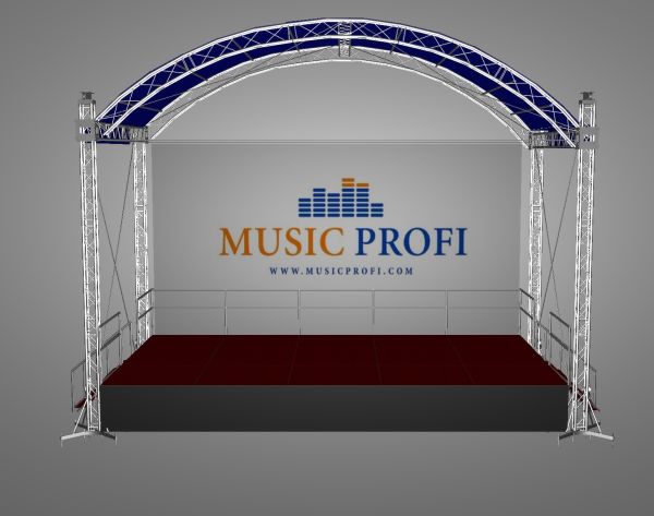Сцена разборная с арочной крышей 10х6