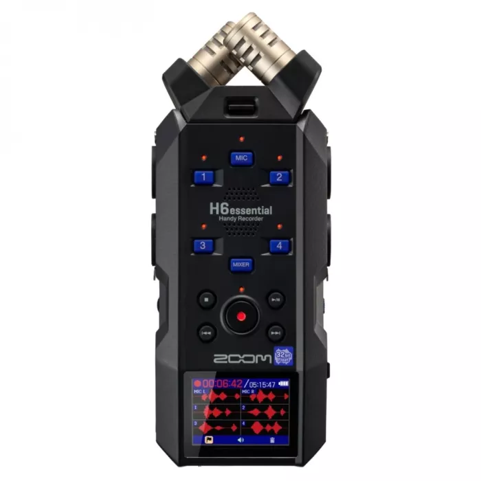 Zoom H6essential портативний рекордер 32-bit Float (6 каналів), Bluetooth (для керування та синхронізації тайм-коду), знімні X/Y мікрофони