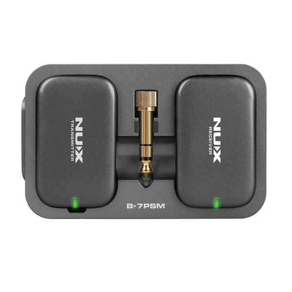 NUX B-7PSM Беспроводная система ушного мониторинга; Стерео звук; Автосканирование частот; Зарядная станция и футляр в комплекте; Вес 32г.