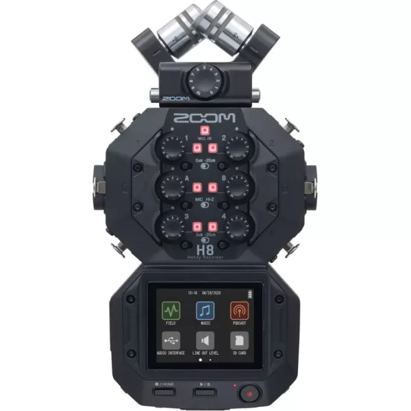 Zoom H8 професійний портативний рекордер (мультитрековий:12 доріжок, сенсорний екран) для подкастів, музики та кіно