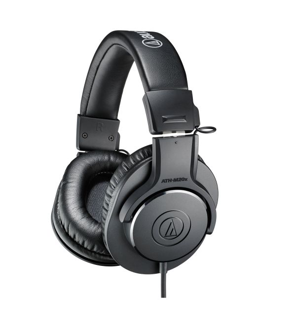 Audio-Technica ATH-M20X студийные мониторные наушники закрытого типа; Поворотная на 15 градусов конструкция чашек; В комплекте кабель и 6,3'мм. адаптер-джек; Вес: 190 г.