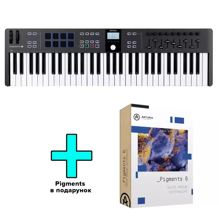 MIDI-клавиатура Arturia KeyLab Essential 61 mk3 + Arturia Pigments
