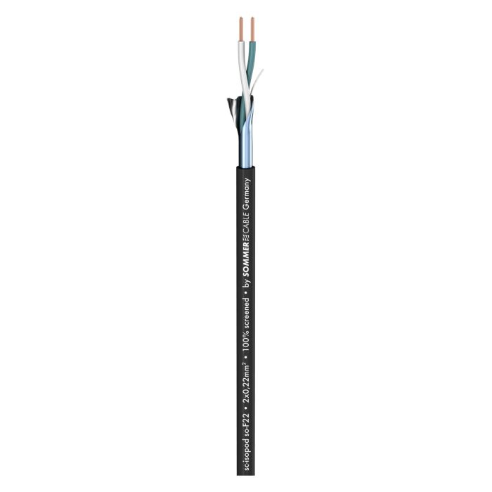 Sommer Cable 200-0401 ISOPOD SO-F22 2x0.22 black патч-кабель для внутрішньої розводки і комутації аудіо- і Hi-Fi-компонентів