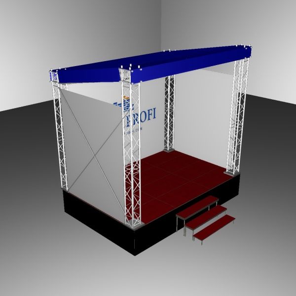 Сцена разборная с односкатной крышей 6х4 м