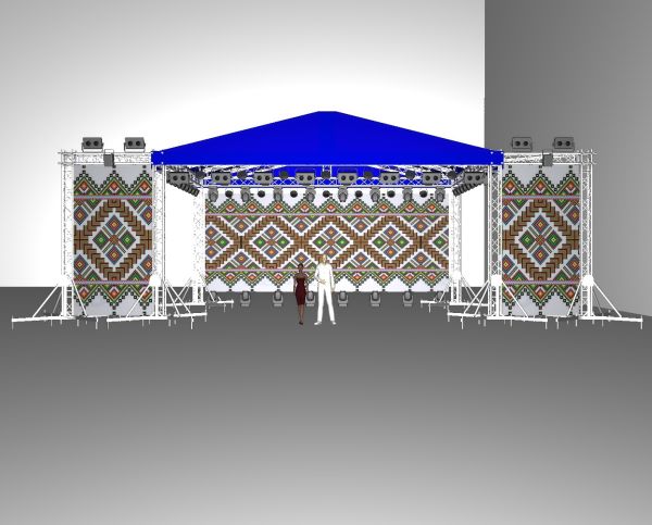 Двухскатная крыша для сцены 8х6м