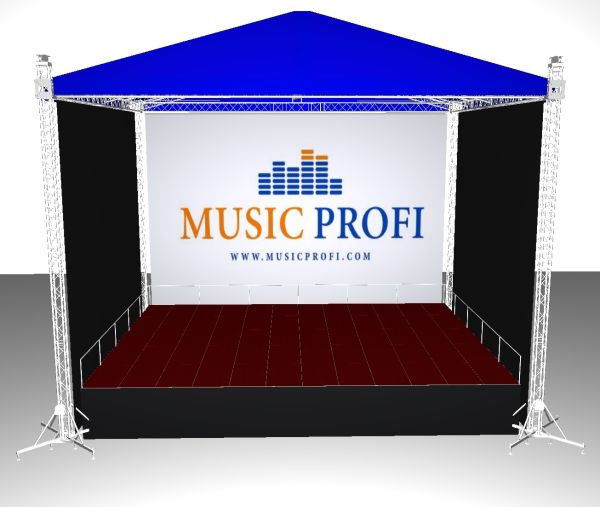 Разборная сцена с крышей размером 12х10м