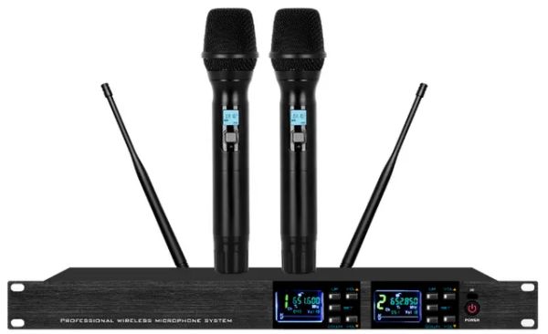 4all Audio U-4800 цифровая беспроводная система с двумя ручными микрофонами-передатчиками. Многоканальная, высокочастотная (UHF) с автоматическим поиском частот. Рабочая дистанция приема 80-100 м прямой видимости