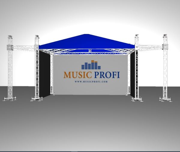Подъемная двухскатная крыша для сцены 10х6 м.