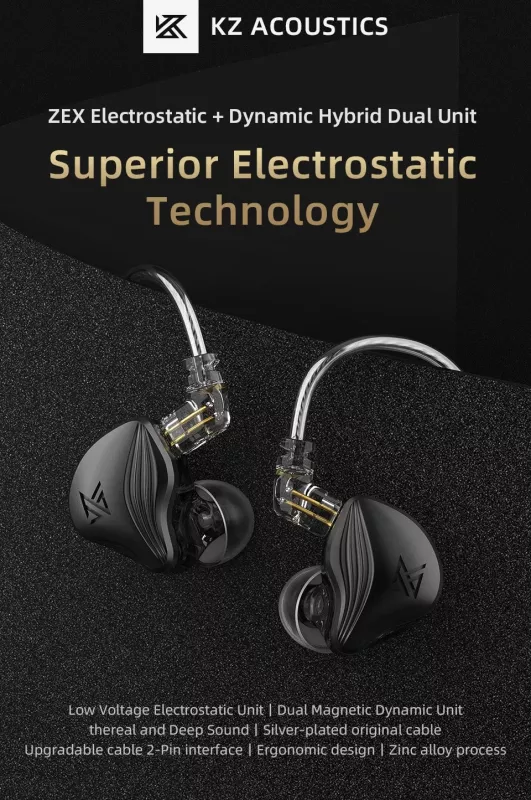 Наушники KZ Audio ZEX BLACK MIC