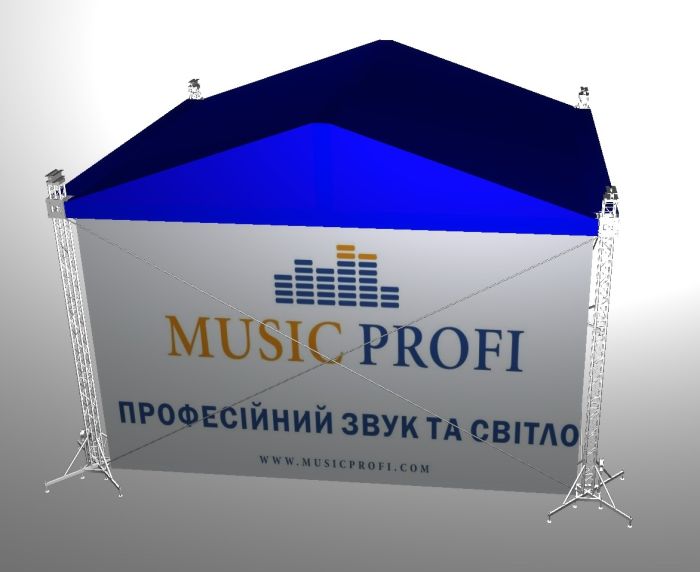 Підйомний двосхилий дах 12х10м