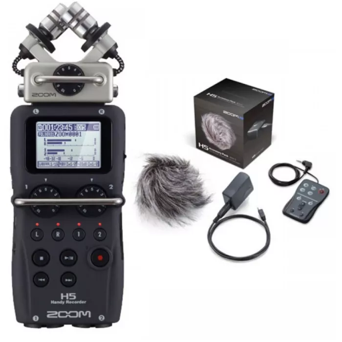 Zoom H5 SET портативный рекордер с аксессуарами (рекордер, пульт ДУ, блок питания, ветрозащита)