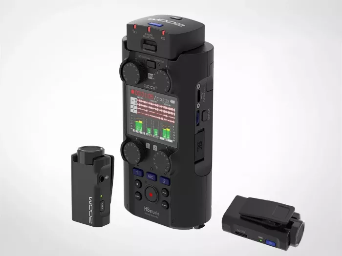 Zoom H5studio рекордер для студії та поля з 32-біт Float, багатоканальний одночасний запис (4 ізольовані доріжки + стерео мікс)