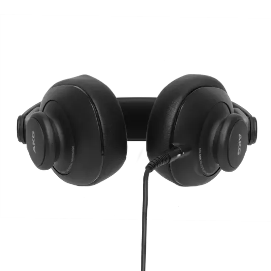 AKG K361 складні навушники закритого типу для блогерів та подкастів. Овальні чаши. Поворотний механізм для моніторингу одним навушником. Два кабелі. Вага 220г.