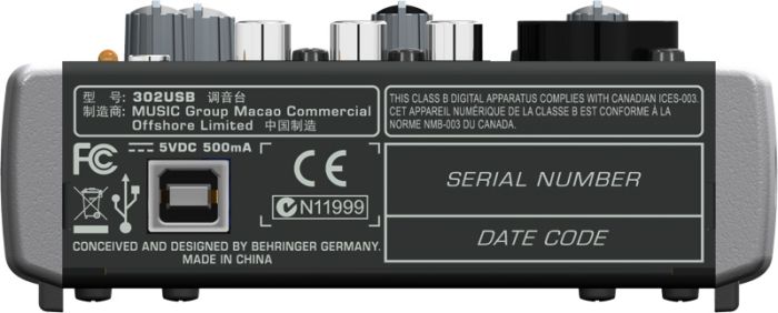 Микшерный пульт BEHRINGER XENYX 302USB