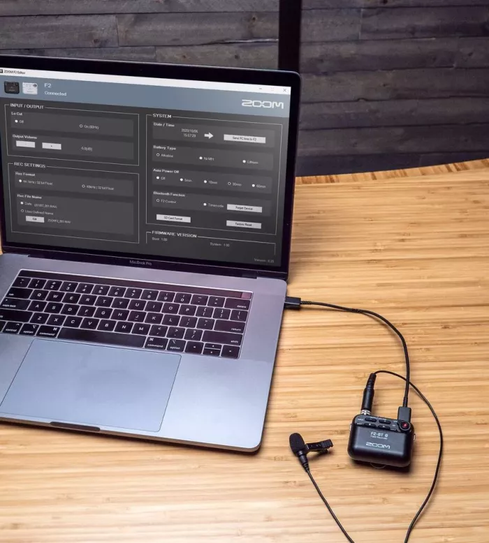 Zoom F2-BT Black рекордер 32-bit float с петличным микрофоном, Bluetooth подключение