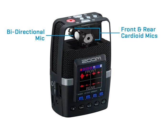 Zoom H2essential портативний рекордер для музики, подкастів та інтерв’ю, 3-и мікрофонна система, запис у 32-бітному форматі