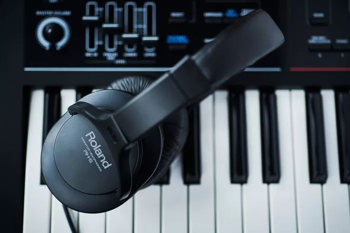 ROLAND RH-5 мониторные наушники закрытого типа; АЧХ 10 - 22000 Гц; В комплекте 6,3мм. адаптер-джек; Вес 190 г.