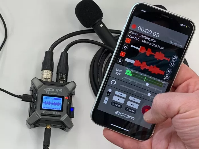 Zoom F3 професійний польовий аудіорекордер (2 канали, 32-біт Float) для кіно та відео